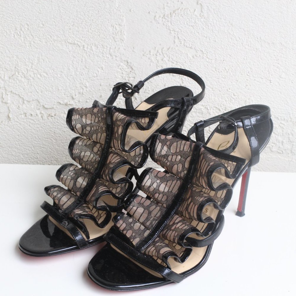 Christian Louboutin Black Fringe Pumps